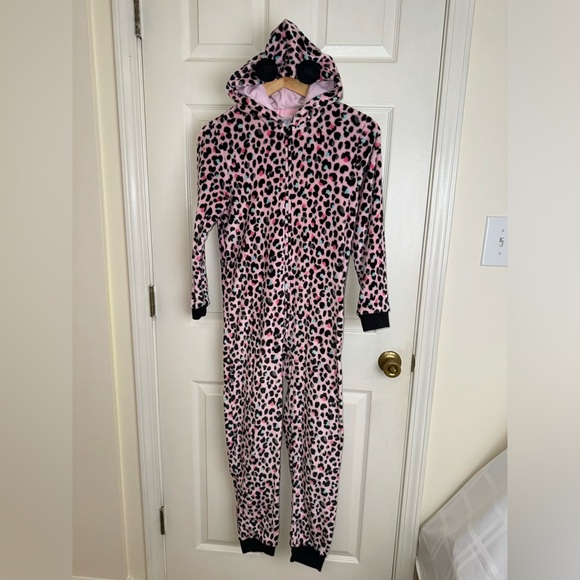 Pink cheetah print onesie size 10/12 - Picture 1 of 8